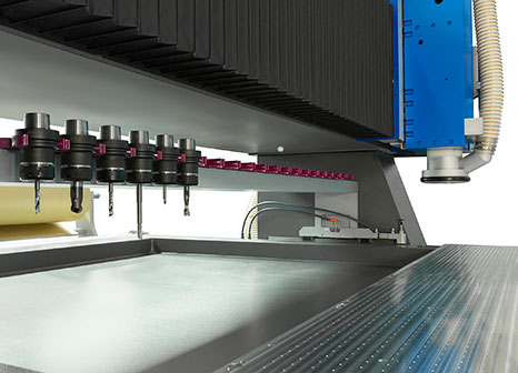 Werkzeugwechsler einer WiTEC Fräsmaschine fräsmaschine,witec,fräse,faltenbalg,