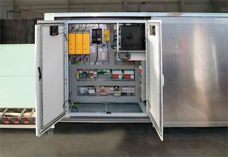 Schaltschrank zu einer Großformatfräsmaschine. schaltschrank,fräse,fräsmaschine,großformat,